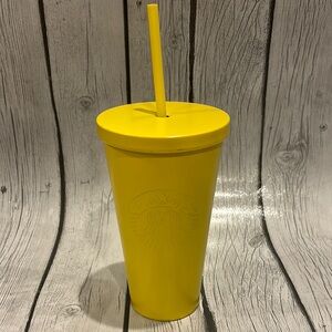 Starbucks butter yellow lemon matte steel 16 oz cold cup